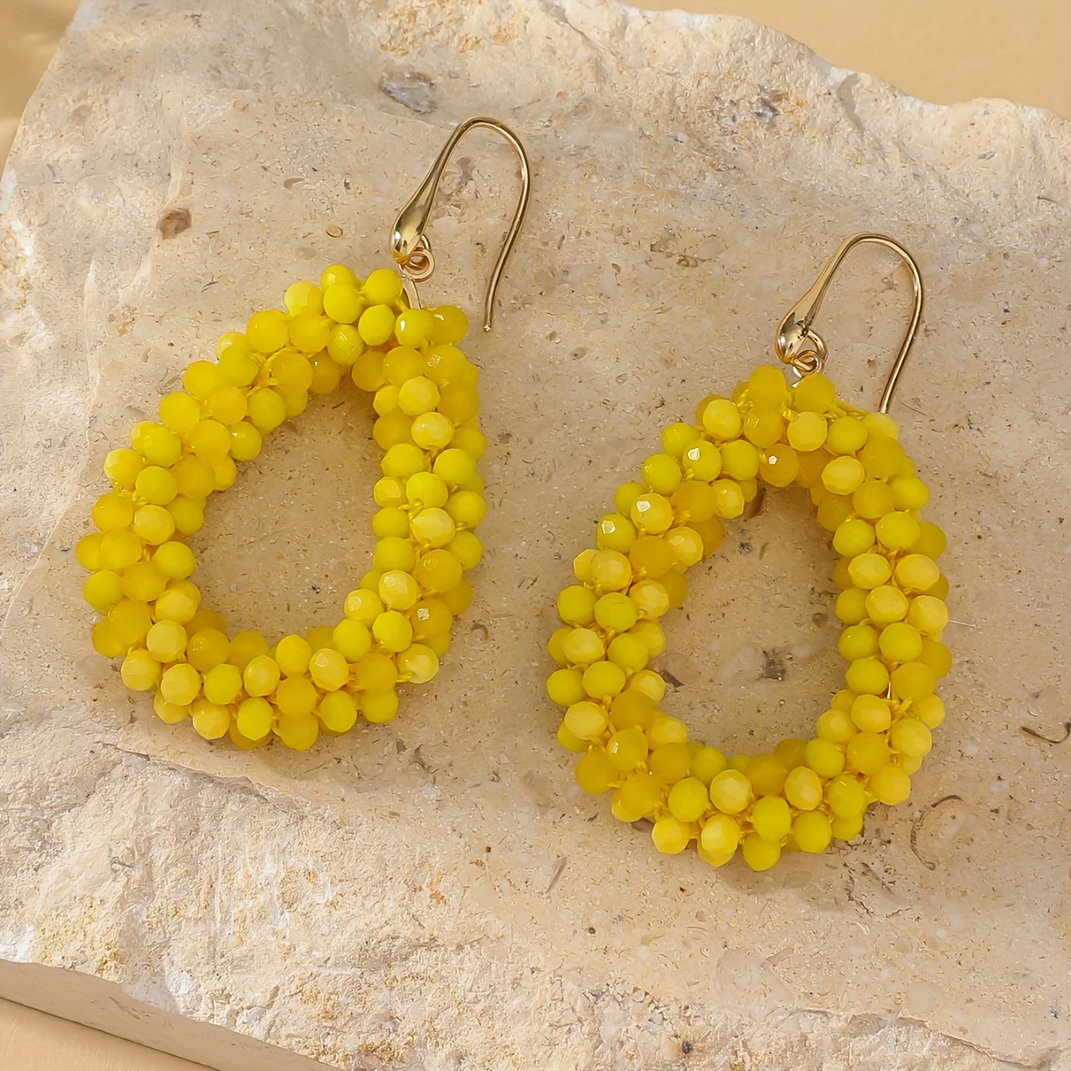 Boho Beaded Dangle Earrings with Stainless Steel Ear Needle